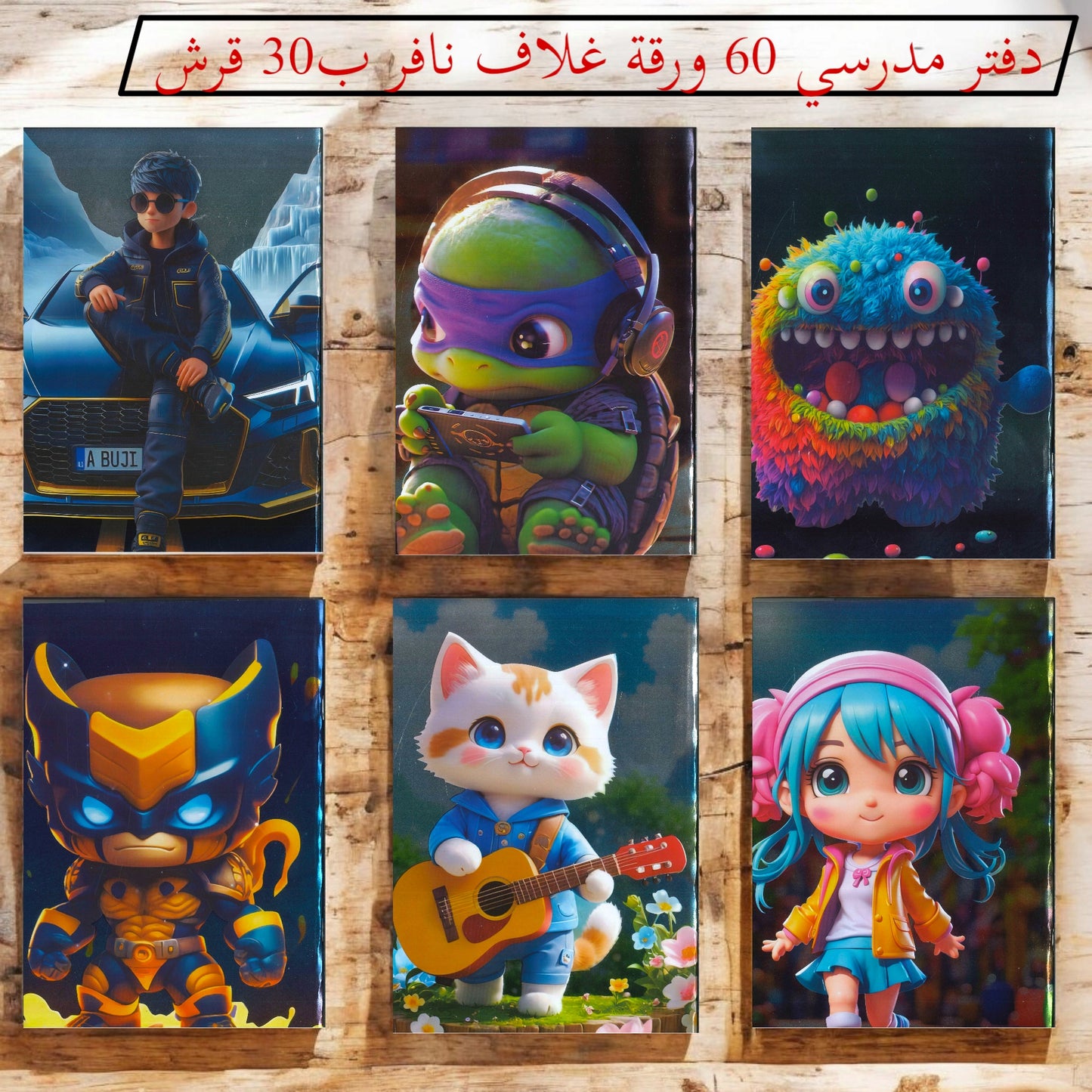 دفاتر مدرسية بغلاف نافر