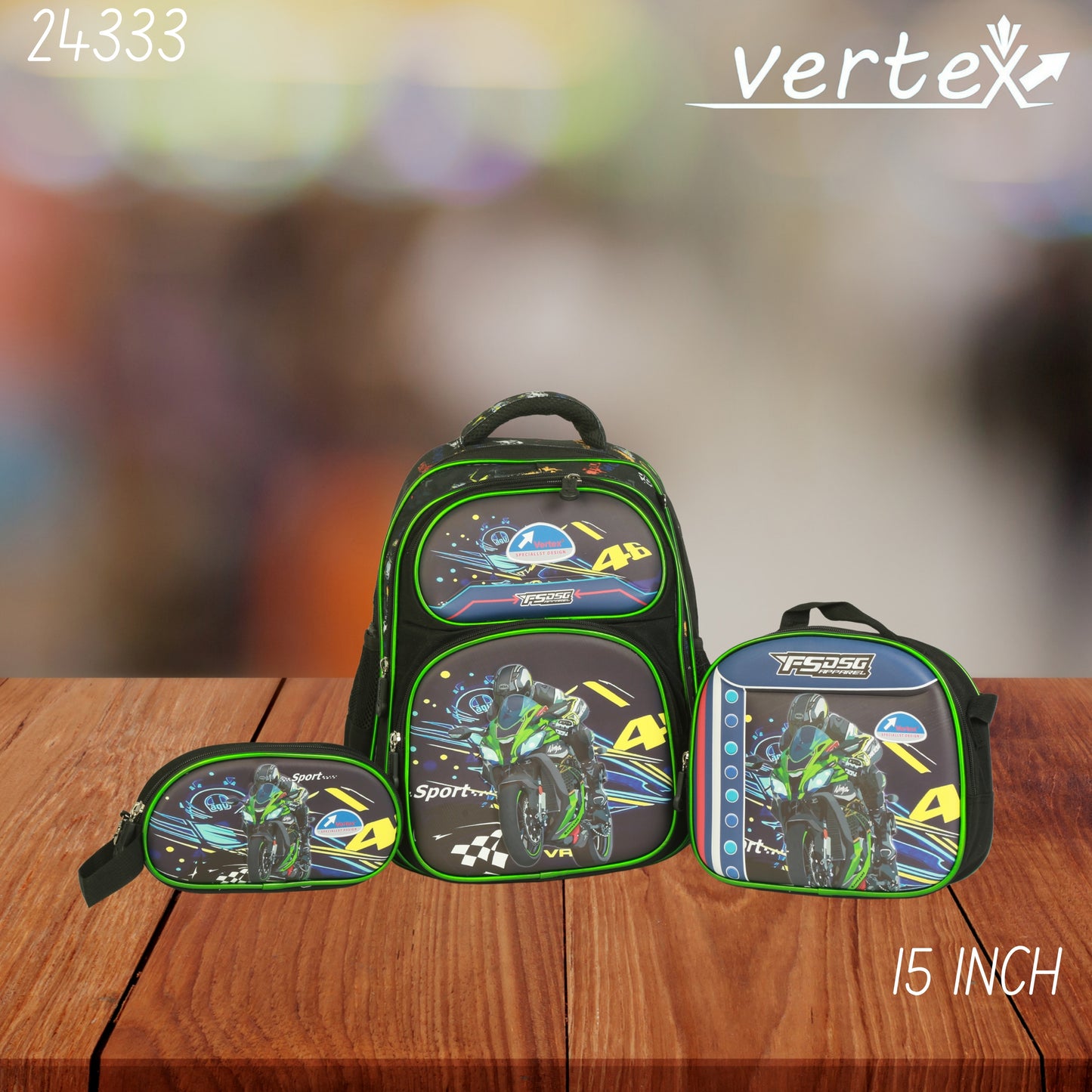 VERTEX 15 INCH طقم شنتة ولادي
